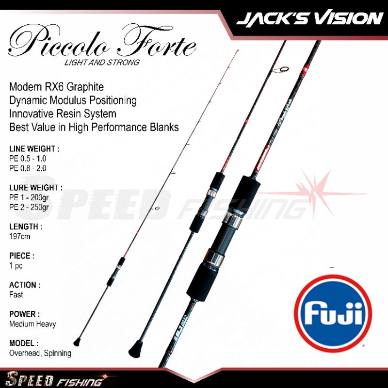 Joran Jack's Vision Piccolo Forte PE 1 PE 2 Spinning Overhead Jigging
