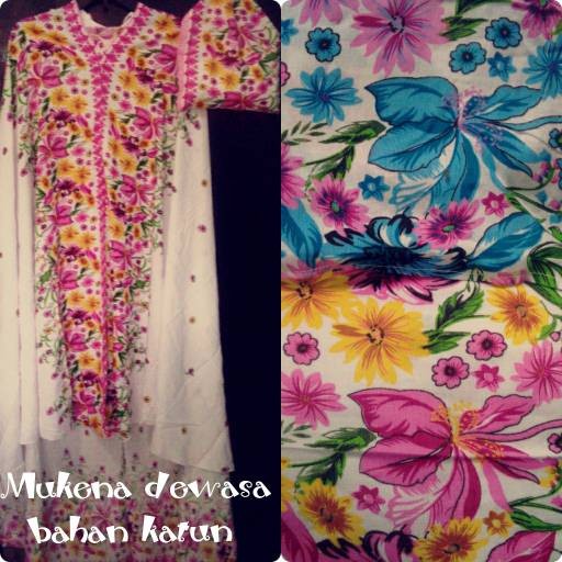 Mukena dewasa katun - motif bunga