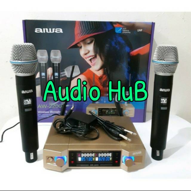 MIC MICROPHOME WIRELESS AIWA AW 2200 AW2200 HANDHELD PEGANG