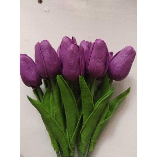 CRAZY DISKON Bunga tulip latex/ tulip artificial latex putih, ungu, pink, biru, merah, kuning
