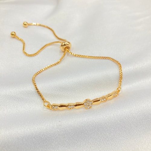 Gelang Wanita Serut Anti Karat Vintage Perhiasan Titanium Asli Berlapis Emas KTA02-MA-109