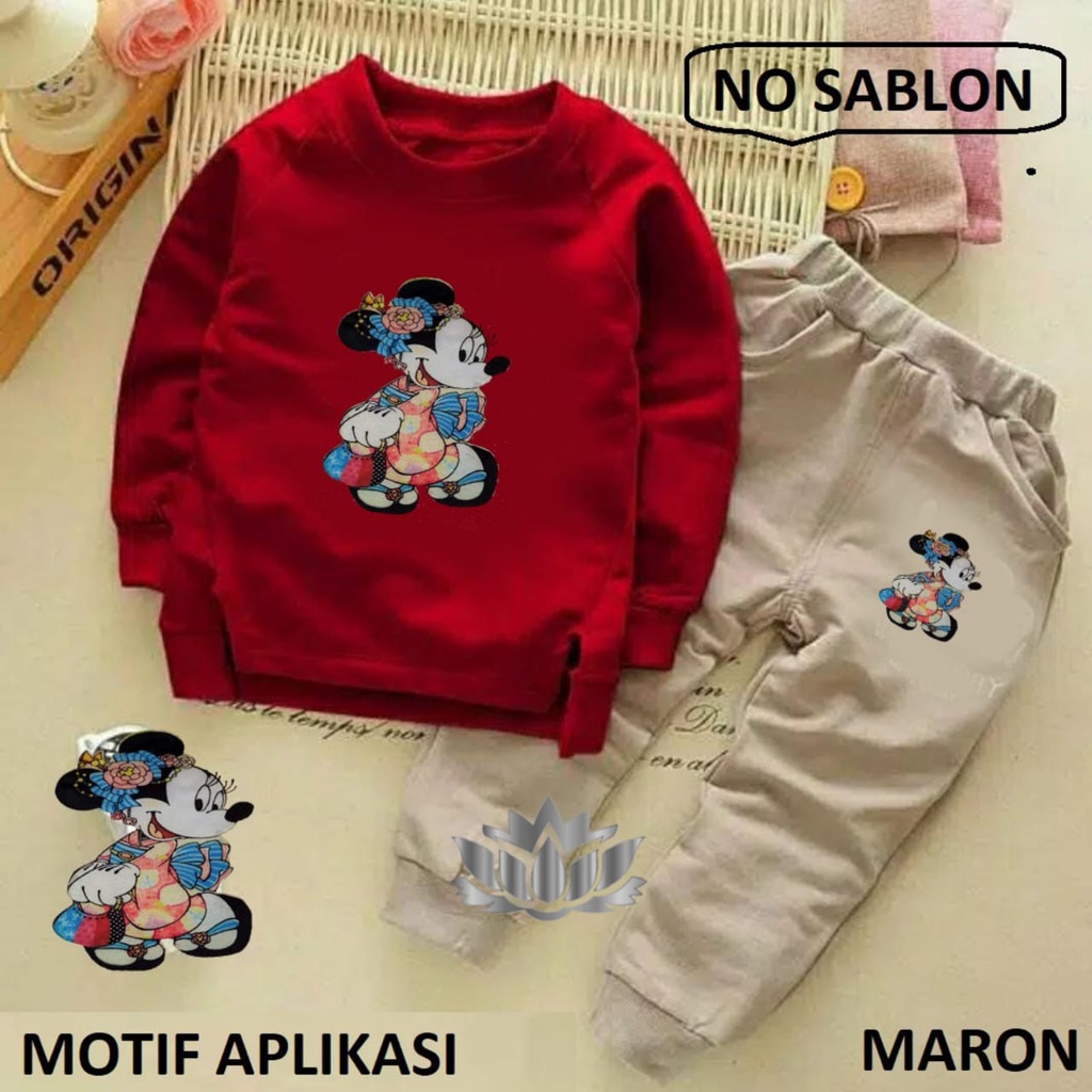 BO - SETELAN MICKEY GIRD / SETELAN SWEATER ANAK / PAKAIAN ANAK / FASHION ANAK / SETELAN ANAK TERBARU