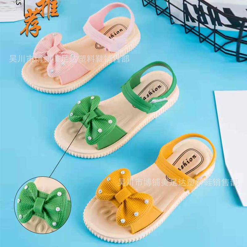 LittleAaron RIBBON PEARLS 003 Sandal Anak Perempuan Bahan Karet Model Lucu 3-8 Tahun Sport Termurah Sendal Bayi Anak Cewek Cowok