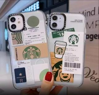 Tides Brand Starbucks Label Sticker Phone Case for IPhone 12 11 Pro Max