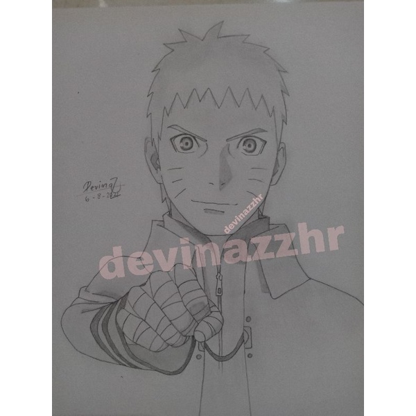 GAMBAR SKETSA PENSIL NARUTO HOKAGE