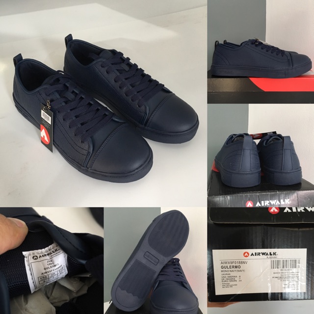 100 Original sepatu  Airwalk  gulermo navy casual sekolah 