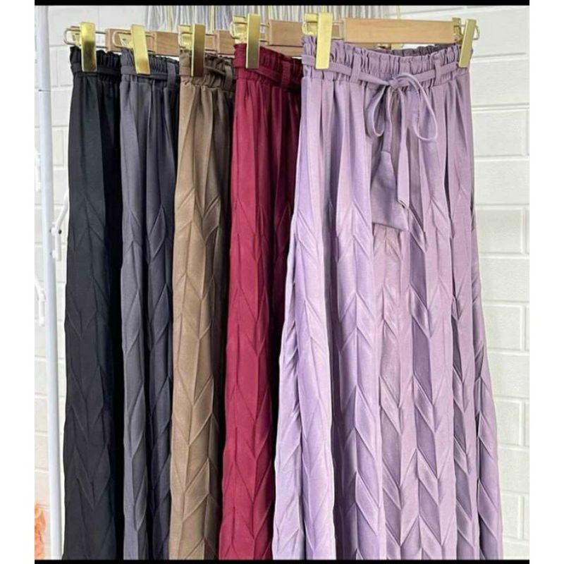 ROK PLISKET WANITA MAYUNG KOSHIBO CREPE PREMIUM TALI LONCENG PANJANG 100 CM KEKINIAN