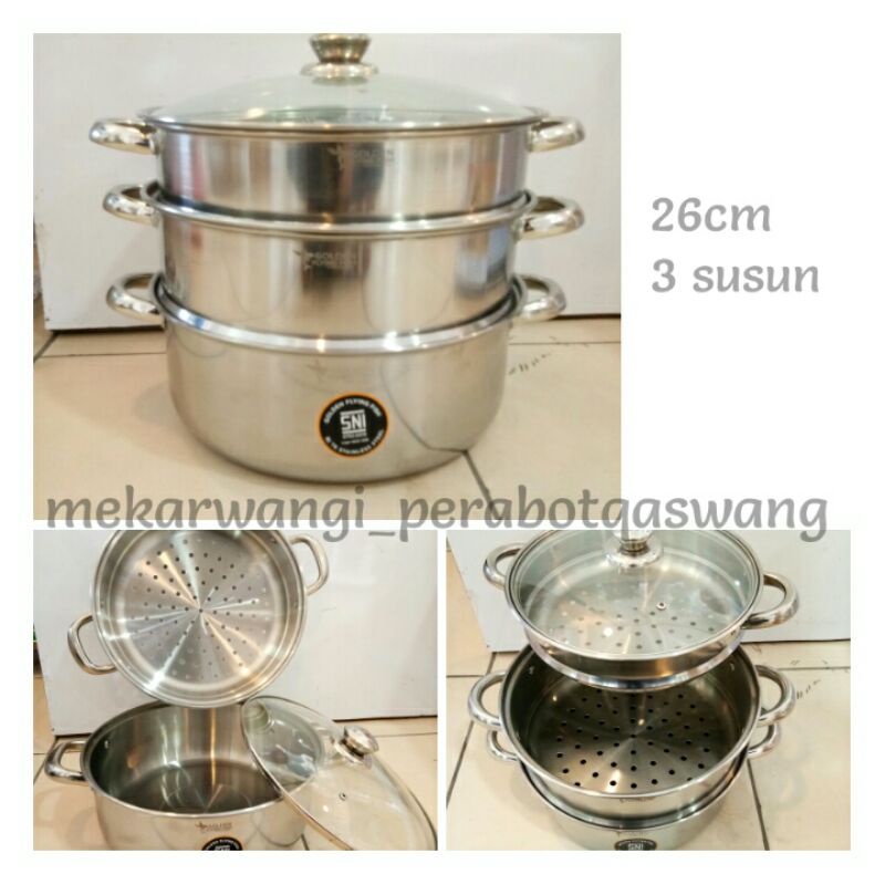 Golden Flying Fish Panci Kukusan/Steamer 26 cm Stainless Steel