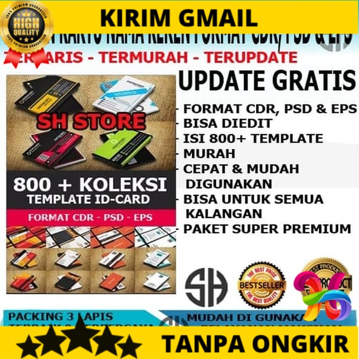 Paket Template Desain Kartu Nama / ID-Card Design Format CDR PSD EPS