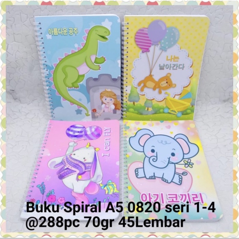 

buku ring spiral notebook a5 cute animal seri a satuan