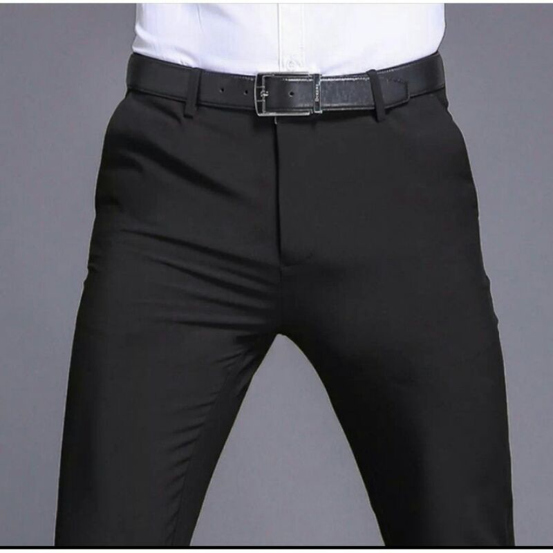 CELANA BAHAN | KERJA | FORMAL | KANTOR | PANJANG | HITAM | DASAR PRIA SLIMFIT