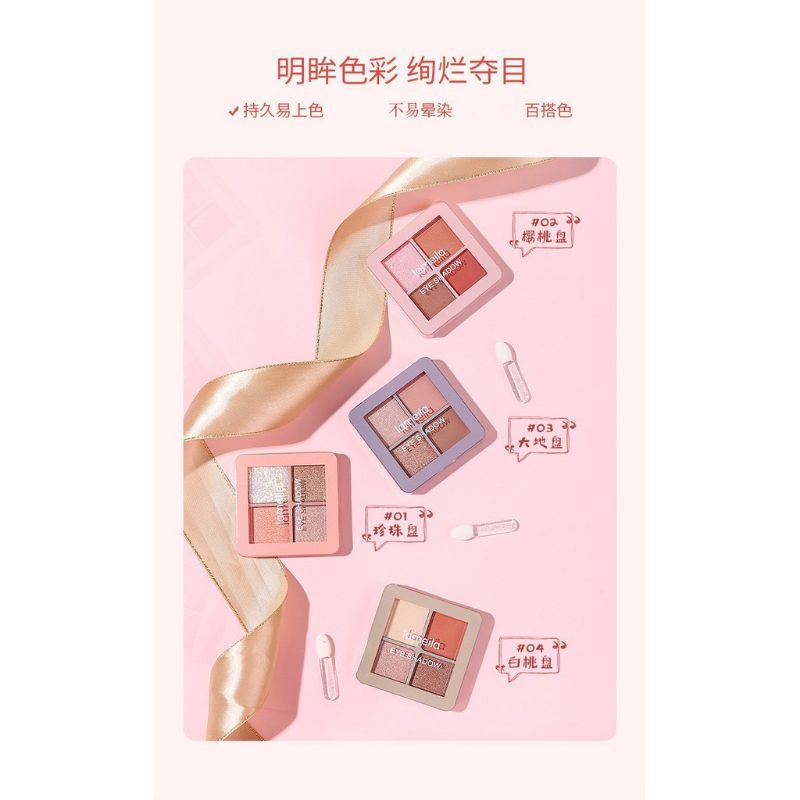 LAMEILA EYESHADOW 4 WARNA KOMBINASI GLITTER TAHAN LAMA