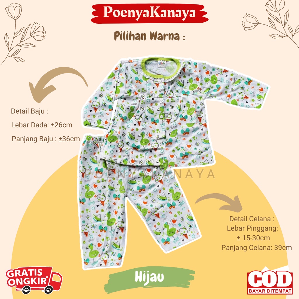 Setelan Baju Bayi Piyama Bayi Panjang Perempuan HOORAY Syifana Size 3-12 bln SPY154