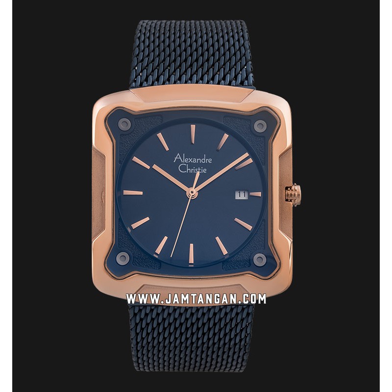 Alexandre Christie AC 3030 MD BURBU Men Blue Dial Blue Mesh Strap