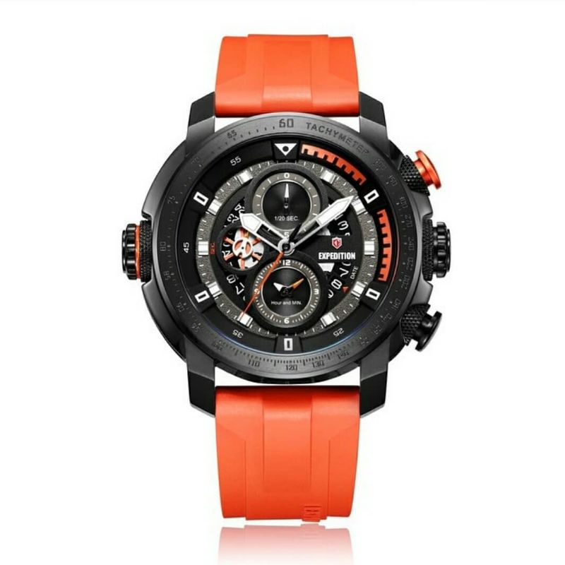 Jam Tangan Expedition Airborne E 6771Pria / E6771 MC Orange / Blk Original