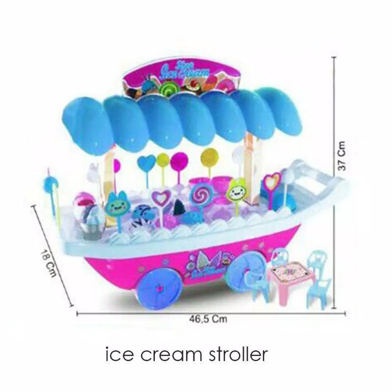 FI 511 - Mainan Gerobak Ice cream Stroller FI511 Sweet Shop Ice Cream