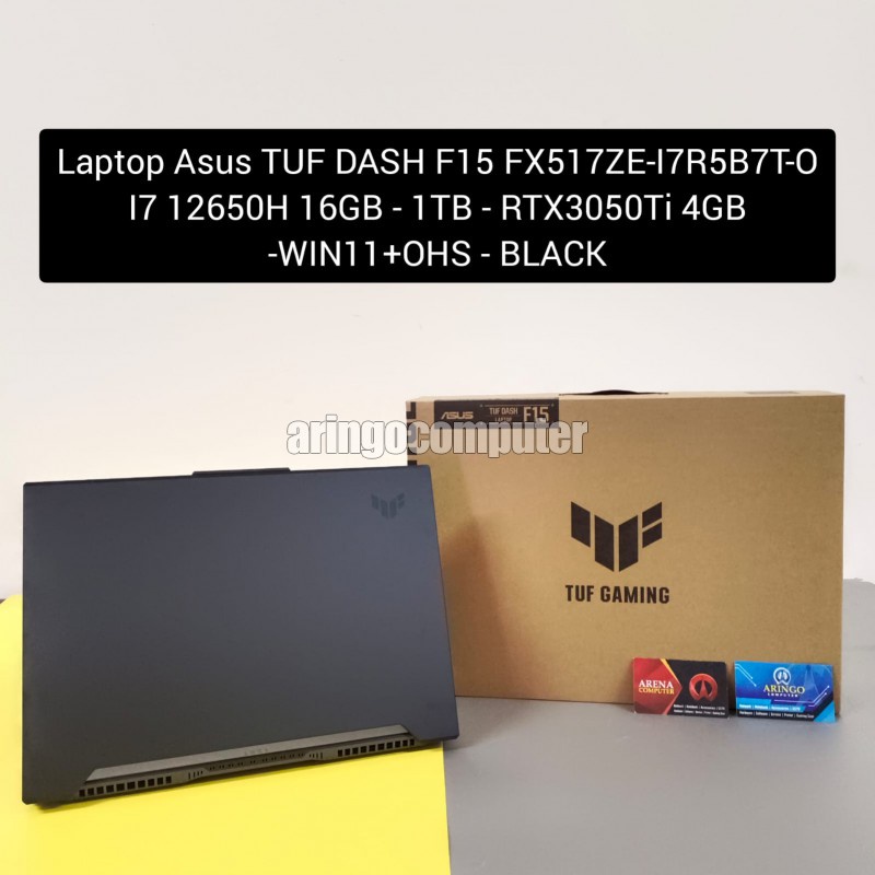 Laptop Asus TUF DASH F15 FX517ZE-I7R5B7T-O I7 12650H 16GB -1TB -RTX3050Ti 4GB -WIN11+OHS -BLACK