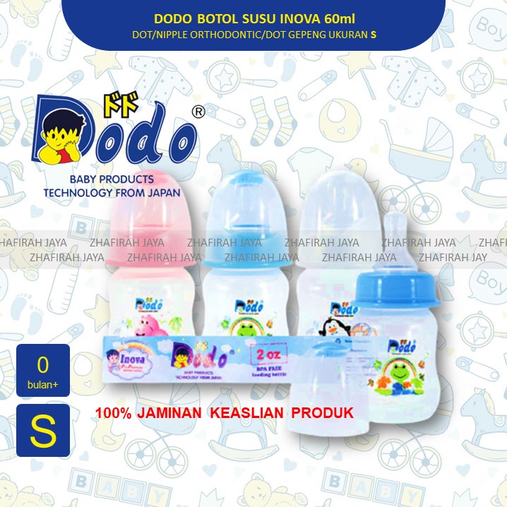 ❤ZJ❤ Botol Susu Dodo Dot Gepeng 60ml Dot Orthodontic S - Botol Susu Dot Gepeng DODO 60ml Dot Orthodontic S - Botol DODO Dot Gepeng Dot Orthodontic S