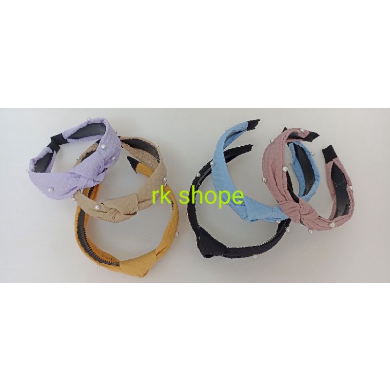 bando korea simpul mutiara bandana korea dewasa mutiara  headband korea