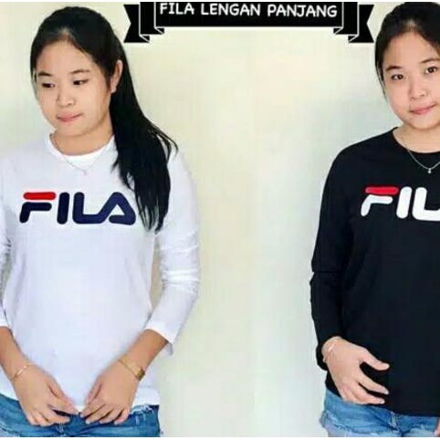 Kaos Wanita Raglan Lengan Panjang Baju Cewek Couple T Shirt 3Second - Putih