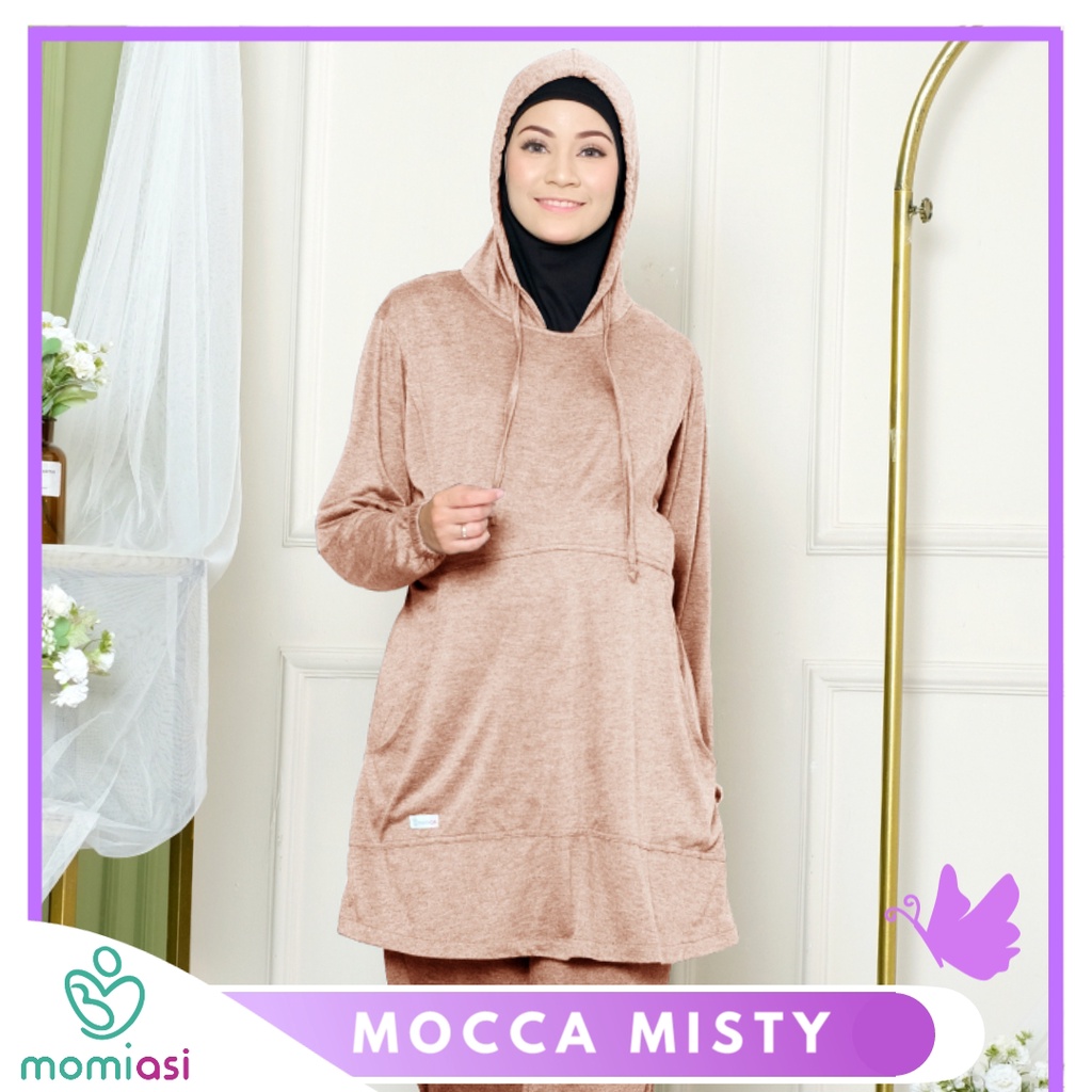 Momiasi - Baju Hoodie Olahraga Sport Ibu Hamil dan Menyusui Baju Busui Nursing Wear Lengan Panjang