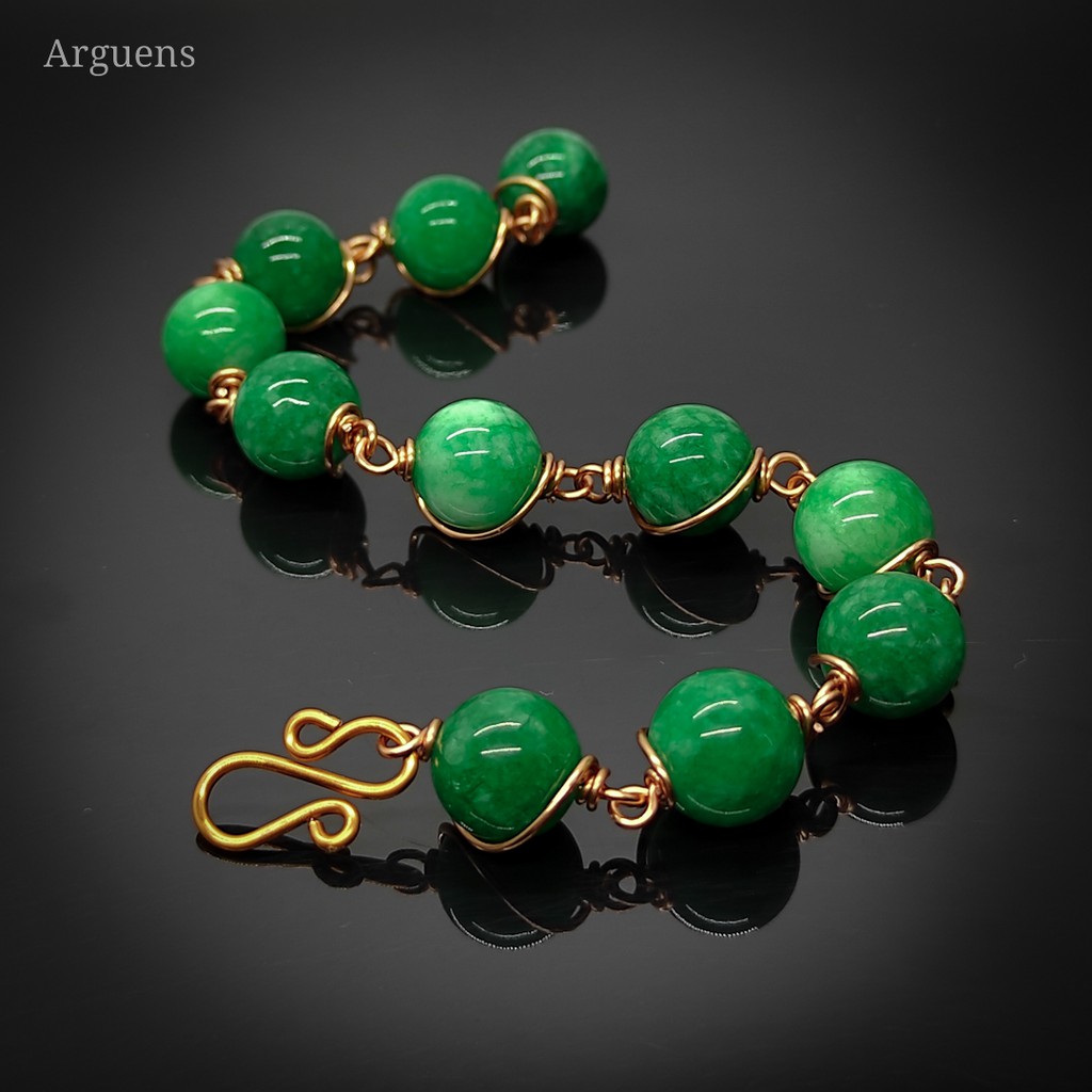 Arguens : Gelang Wanita Batu Giok Burma Lapis Emas Rose Gold-6