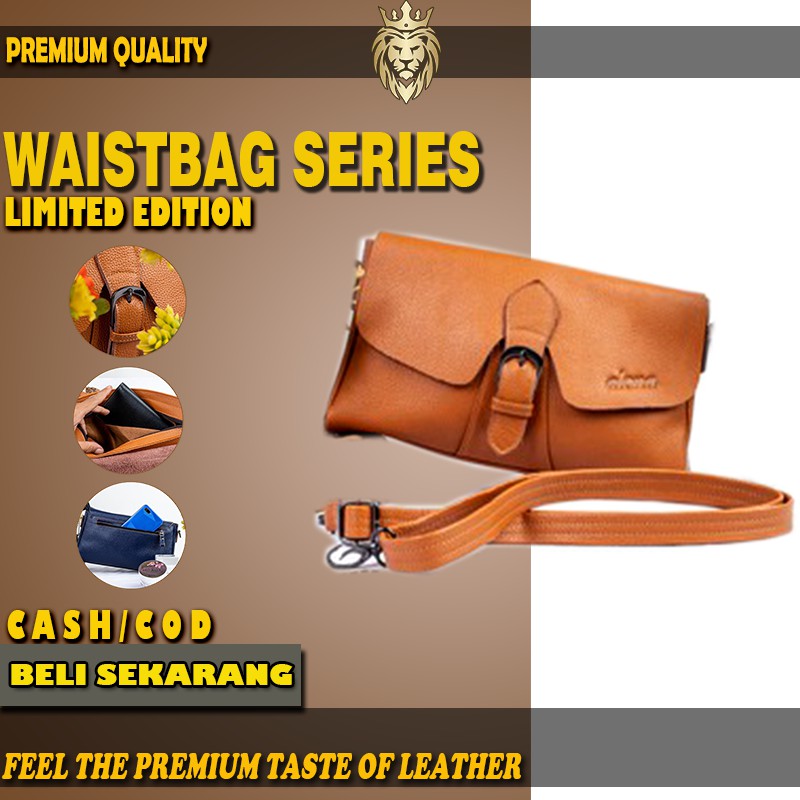 Tas Slempang Slingbag Kulit Wanita Waist Bag Waistbag Branded Original Kulit Awet Asli Murah RV33