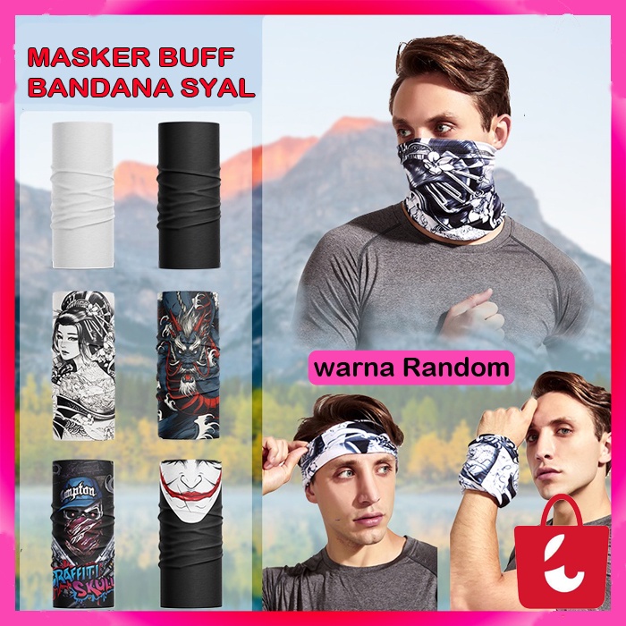 [Ready Stock] Buff Masker Baff Masker Bandana Masker Ikat Kepala Syal Bandana Leher Ikat Kepala Syal Bandana Leher