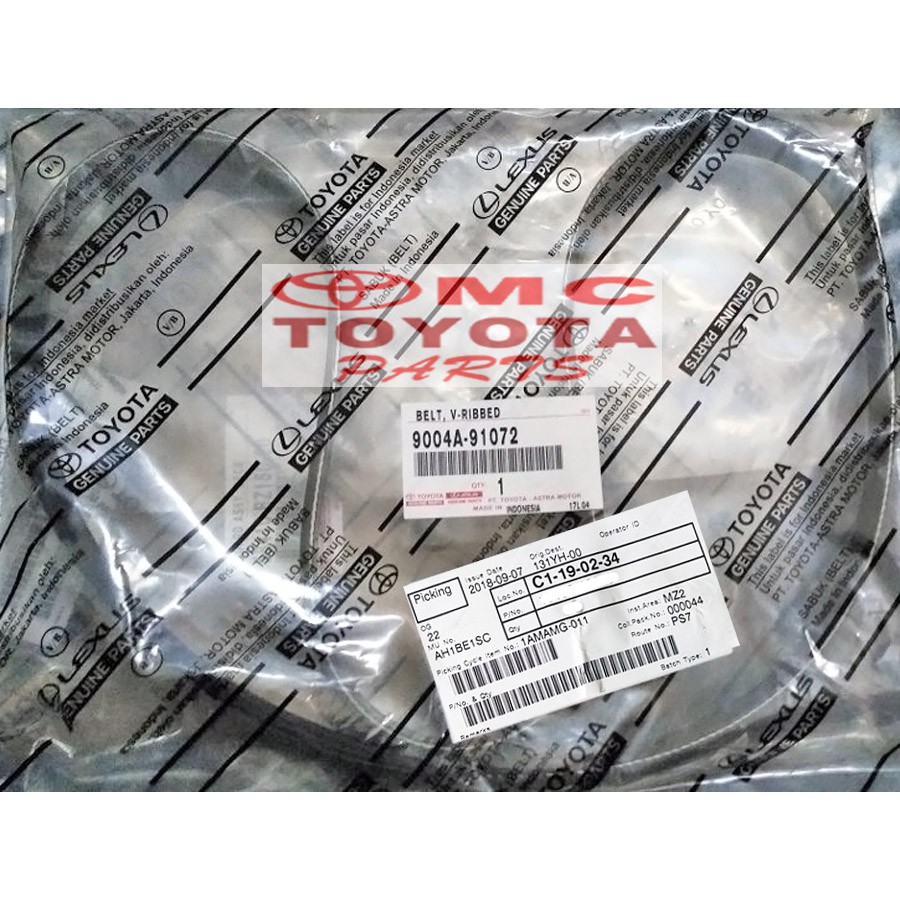 Tali Kipas Fan Van V Belt Agya Ayla Calya Sigra 9004A-91072 6-PK-1162