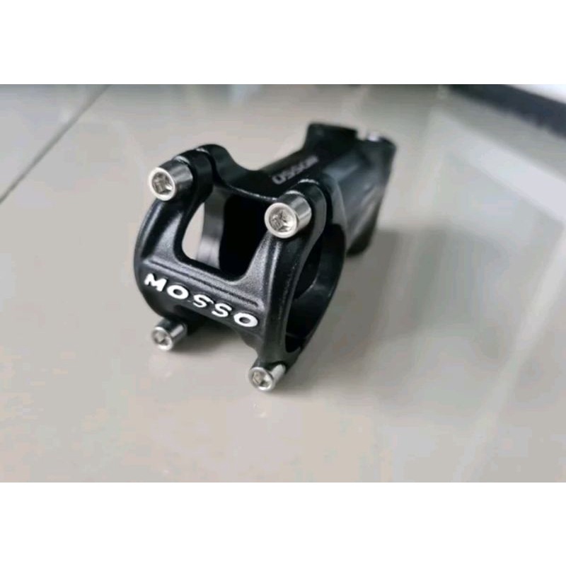 Stem Mosso Super Light Panjang 80 x 31.8 MM Angle 7 Derajat Black Gray - 8 Cm  8cm 80mm Alumunium Ringan bisa sepeda mtb roadbike balap road bike