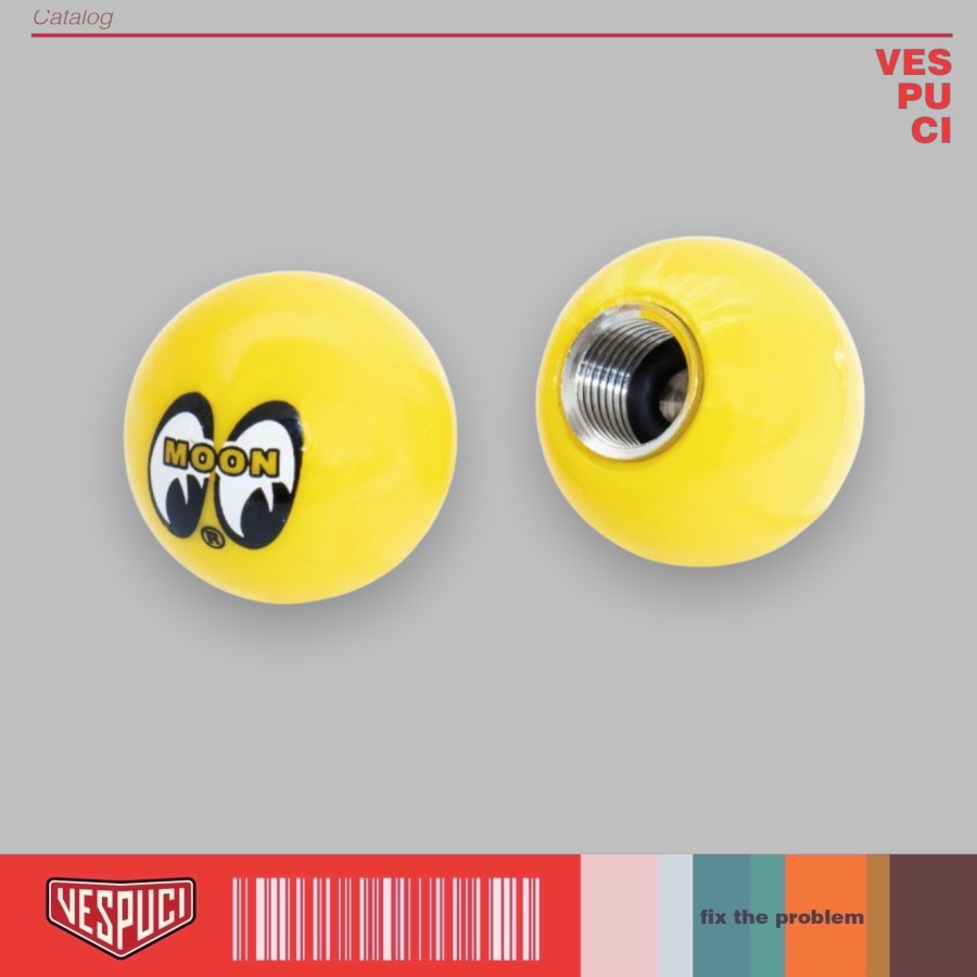 Tutup Pentil Ban Original Mooneyes Air Valve Mooneyes Kuning Hitam