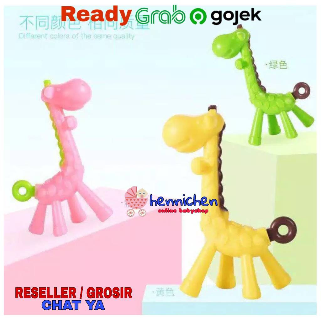 Teether Rattle berbentuk Mainan Jerapah Impor HIGH QUALITY INCLUED BOX