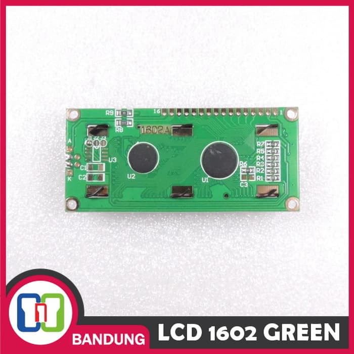 LCD CHARACTER 16X2 1602 5V GREEN HIJAU BACKLIGHT MODULE