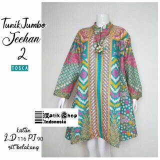 Tunik Jeehan Jumbo 2 Batik Soft Pastel  Tunic Modern Baju  