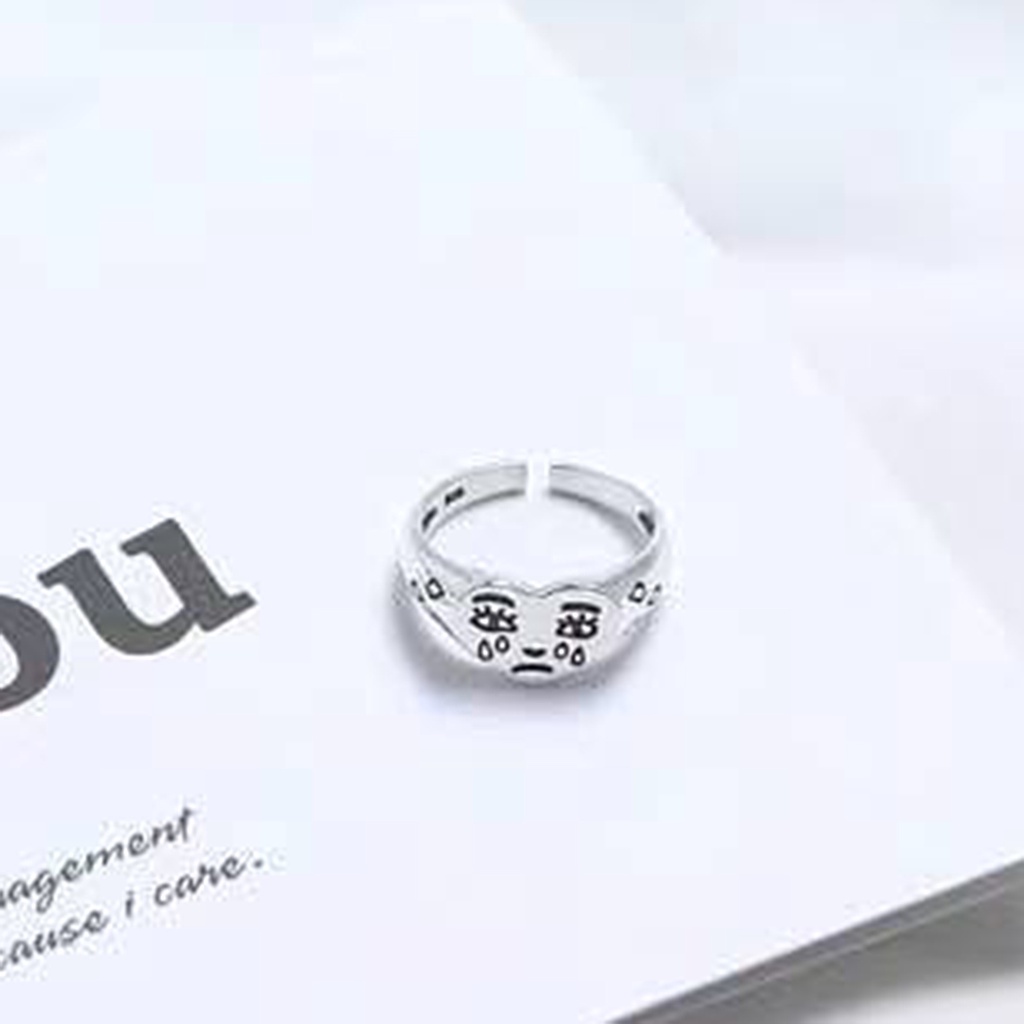Hu Hu Hu Hu Hu Alat Bantu Pasang Kacamata♡ Cincin Susun Bentuk Hati Bahan Alloy Anti Alergi Untuk Wanita