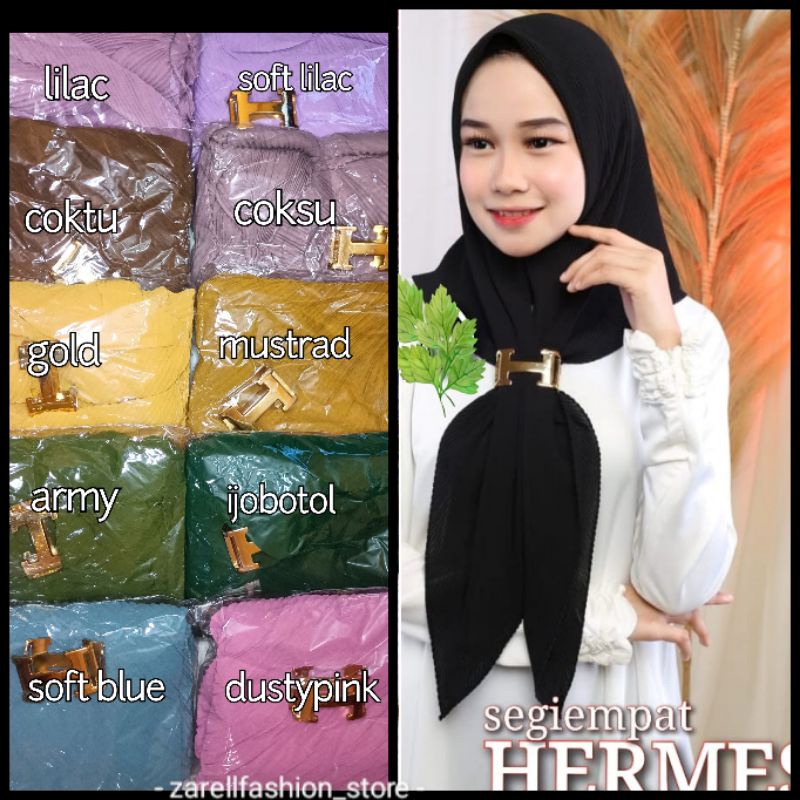 ZARELLFASHION - JILBAB SEGIEMPAT PLISKET GESPER H