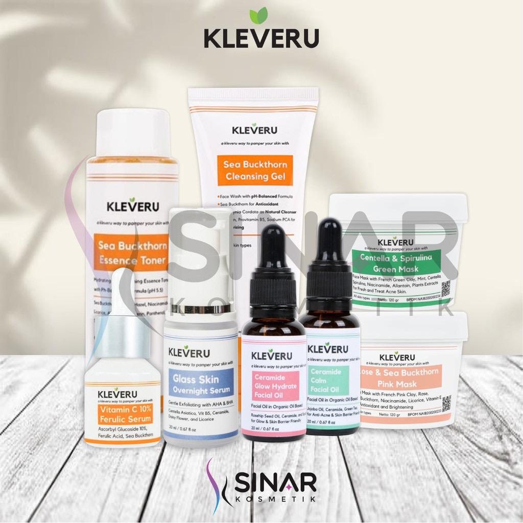 ✦SINAR✦ KLEVERU Clay Mask - Sea Buckthorn (Cleansing Gel - Essence Toner) - Overnight Serum Vit C