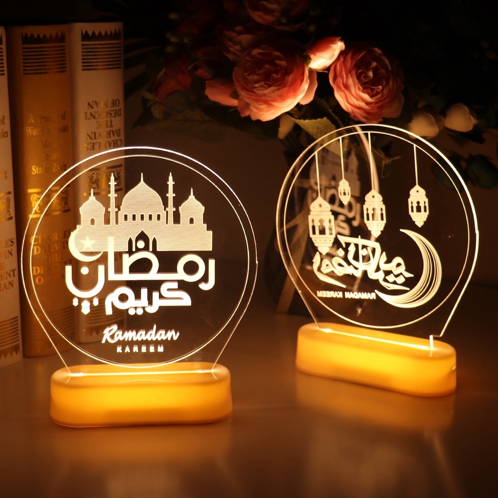 Lampu Bulan Bentuk Bulat Untuk Dekorasi Ramadhan Eid Mubarak