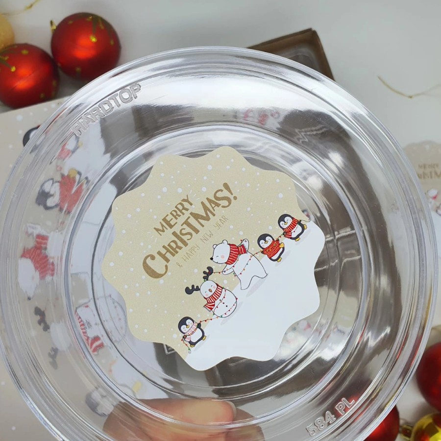 

Stiker Toples Kue Kering Natal Label Hampers Sticker Merry Christmas Motif Polar Bear Hiasan Box Bingkisan Natal