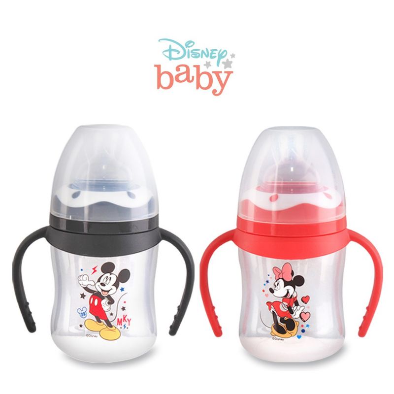 Lusty Bunny Wide Neck Bottle Mikey Minnie With Handle  Lusty Bunny Botol Susu Wide Neck Mikey Minnie