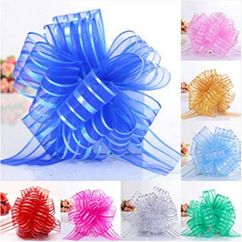 

SUPER JUMBO Pita POM Salju 50mm Organdi Organza Kain Kaca Kado Tarik Serut