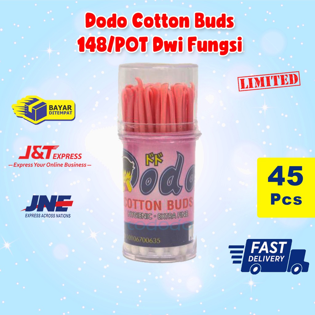 Dodo Cotton Buds 148/POT 45`s Dwi Fungsi - Korek Kuping