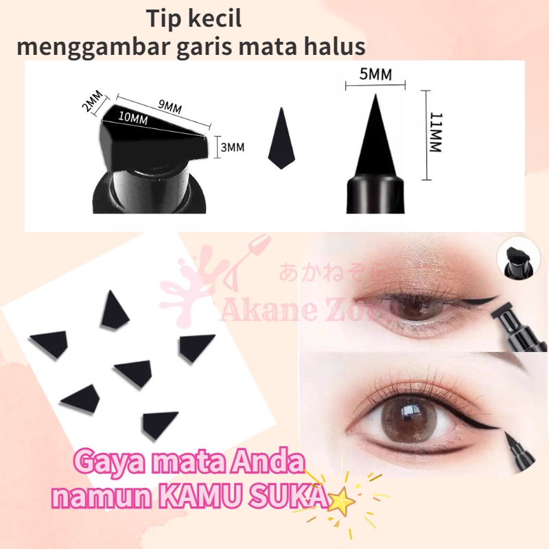 Akane Zora Eyeliner Stamp 2 In 1 Waterproof Liquid Eyeliner Pensil Waterproof Eyeliner Waterproof Make Up Eyeliner Pencil Make Over