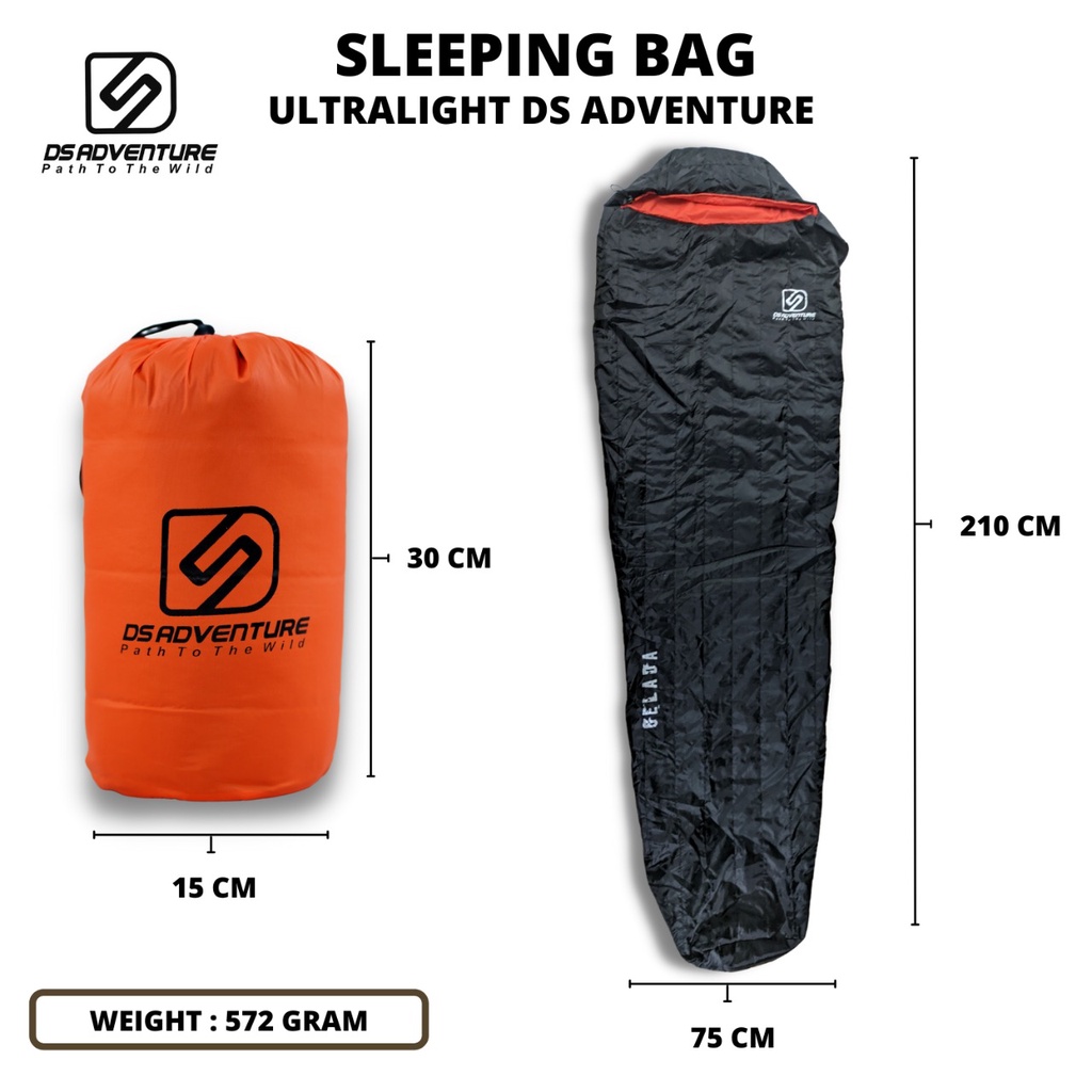 SB sleeping bag MUMMY dacron ULTRALIGHT DS ADVENTURE serI GELADA