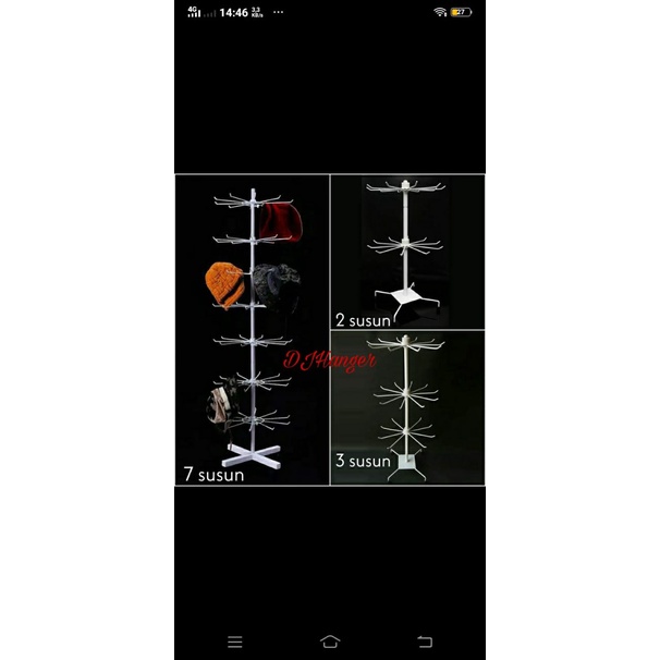 Rak Display Putar Matahari 3 Susun Besi Kuat Tebal Display