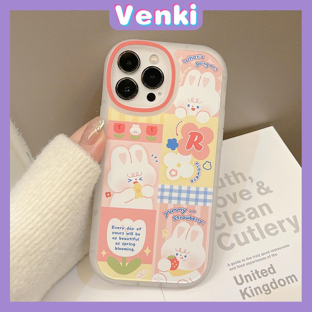 iPhone Case Silicone Soft Case Clear Case TPU Airbag Shockproof Full Coverage Protection Camera Pink Rabbit Cute For iPhone 13 Pro Max iPhone 12 Pro Max iPhone 11 iPhone 7 Plus