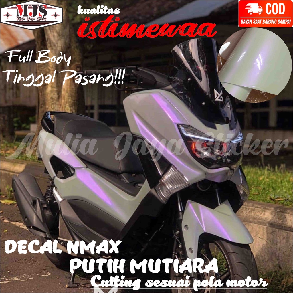 Decal stiker motor nmax old/new polos warna putih mutiara/lembayung full body tinggal pasang cutting