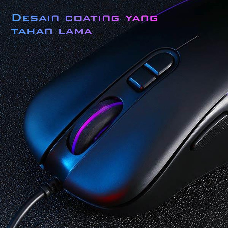 Gaming Mouse Gamen GM1000 RGB Lighting Effect 2400DPI Ergonomic Design - Garansi Resmi 1 Tahun