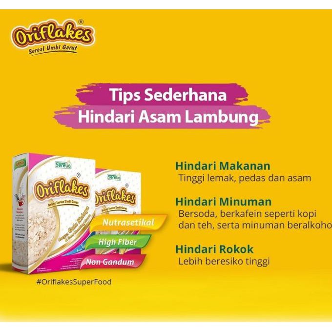 

SEDAP Oriflakes sereal Umbi Garut meredakan maag Gerd asam lambung gastro - Vanila RASA MANTAP