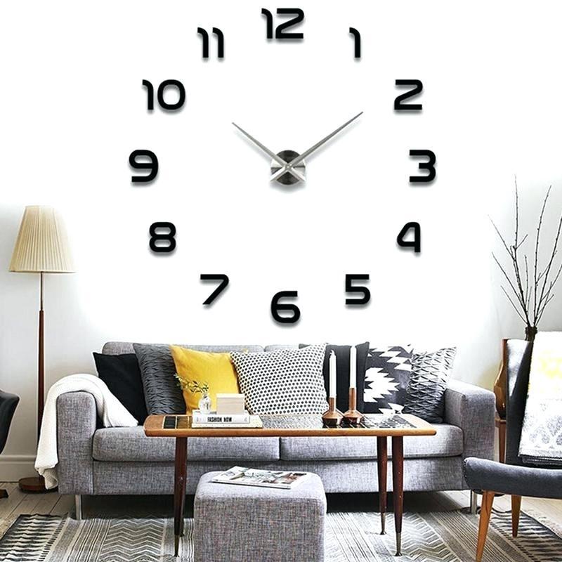 [BISA COD ]YUN Jam Dinding 3D DIY Angka Latin Minimalis - Jam Dinding Raksasa - Jam Dinding DIY - Giant Clock - Jam Dinding 3 Dimensi - Jam DIY Jam Dinding Besar 3D Wall Clock Bahan Acrilic Dan Snless